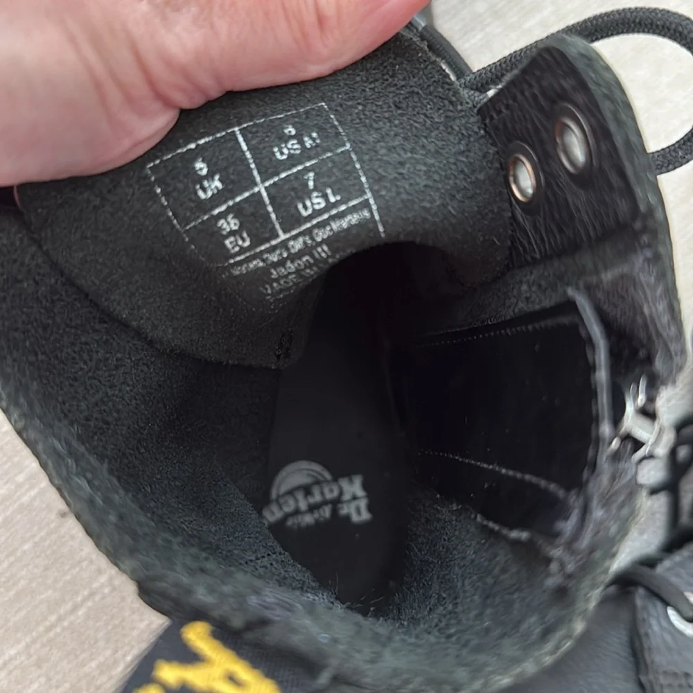 Dr. Martens Jadon lll women 7 Black Leather Boots platform - Picture 6 of 14